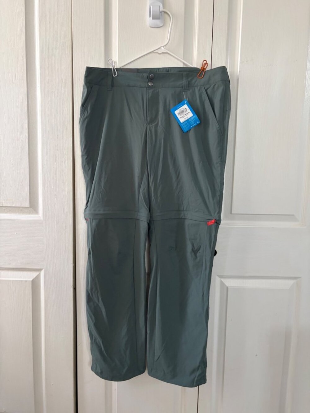 Columbia Womens Omni-Shield Green Convertible Pants Size 16 Regular